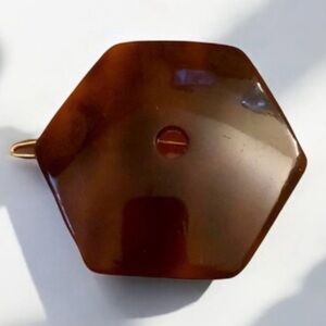 Vintage Alexandre de Paris  Hair Barrette, Angular French Hair Clip, Brown, New